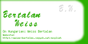 bertalan weiss business card